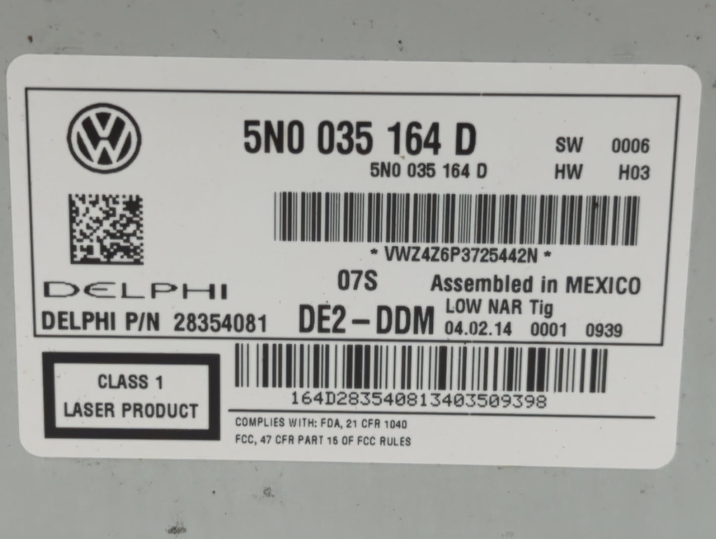 2009-2017 Volkswagen Tiguan Am Fm Cd Player Radio Receiver - Oemusedautoparts1.com
