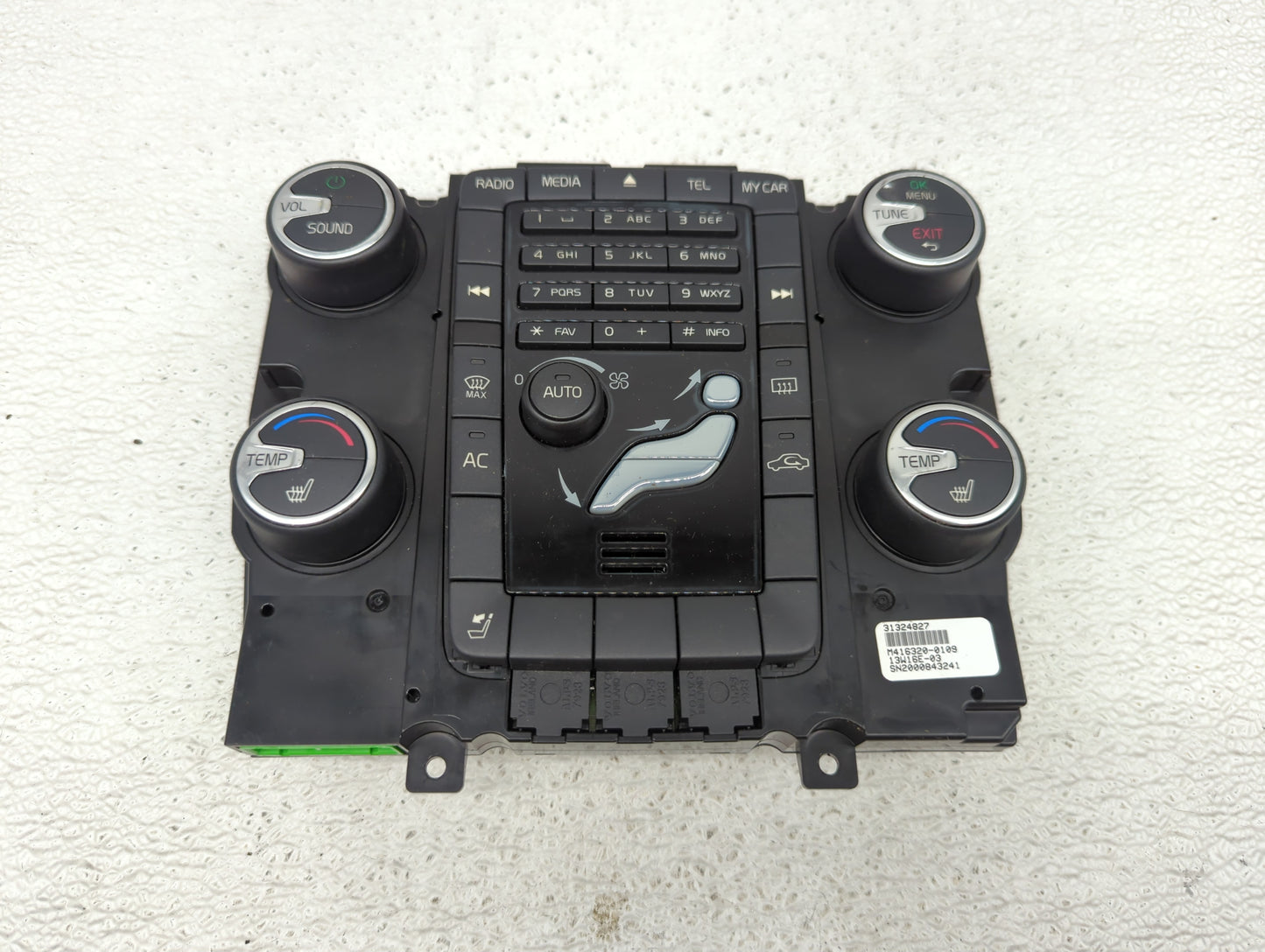 2014 Volvo S60 Climate Control Module Temperature AC/Heater Replacement P/N:31324827 Fits OEM Used Auto Parts - Oemusedautop