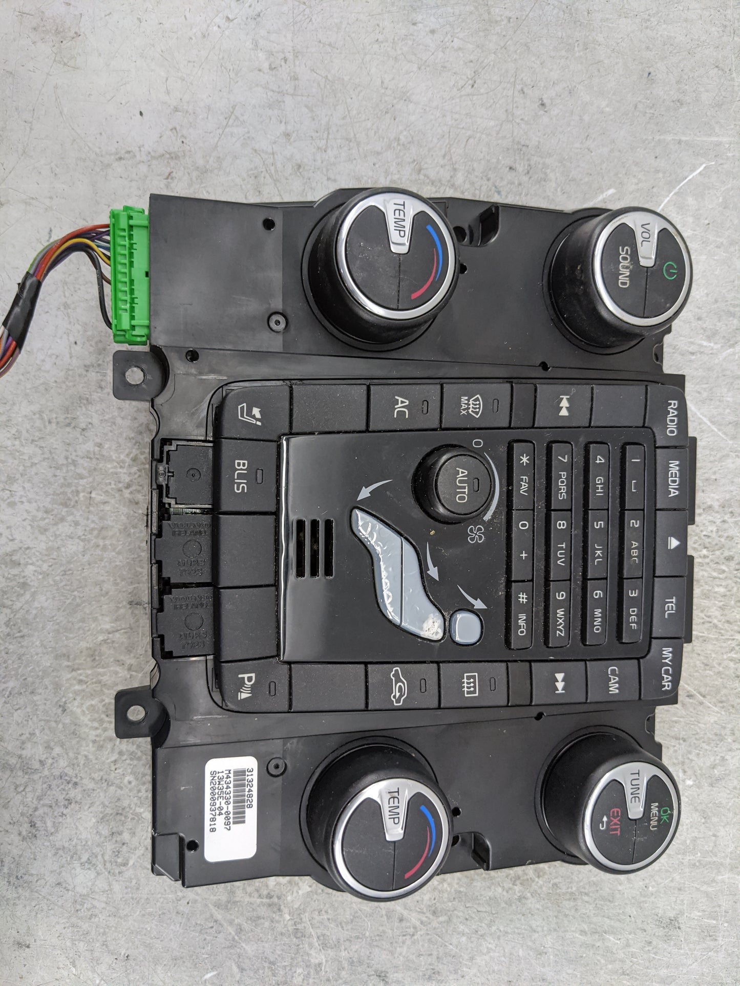 2014 Volvo S60 Climate Control Module Temperature AC/Heater Replacement P/N:31324828 M434330-0097 Fits OEM Used Auto Parts -