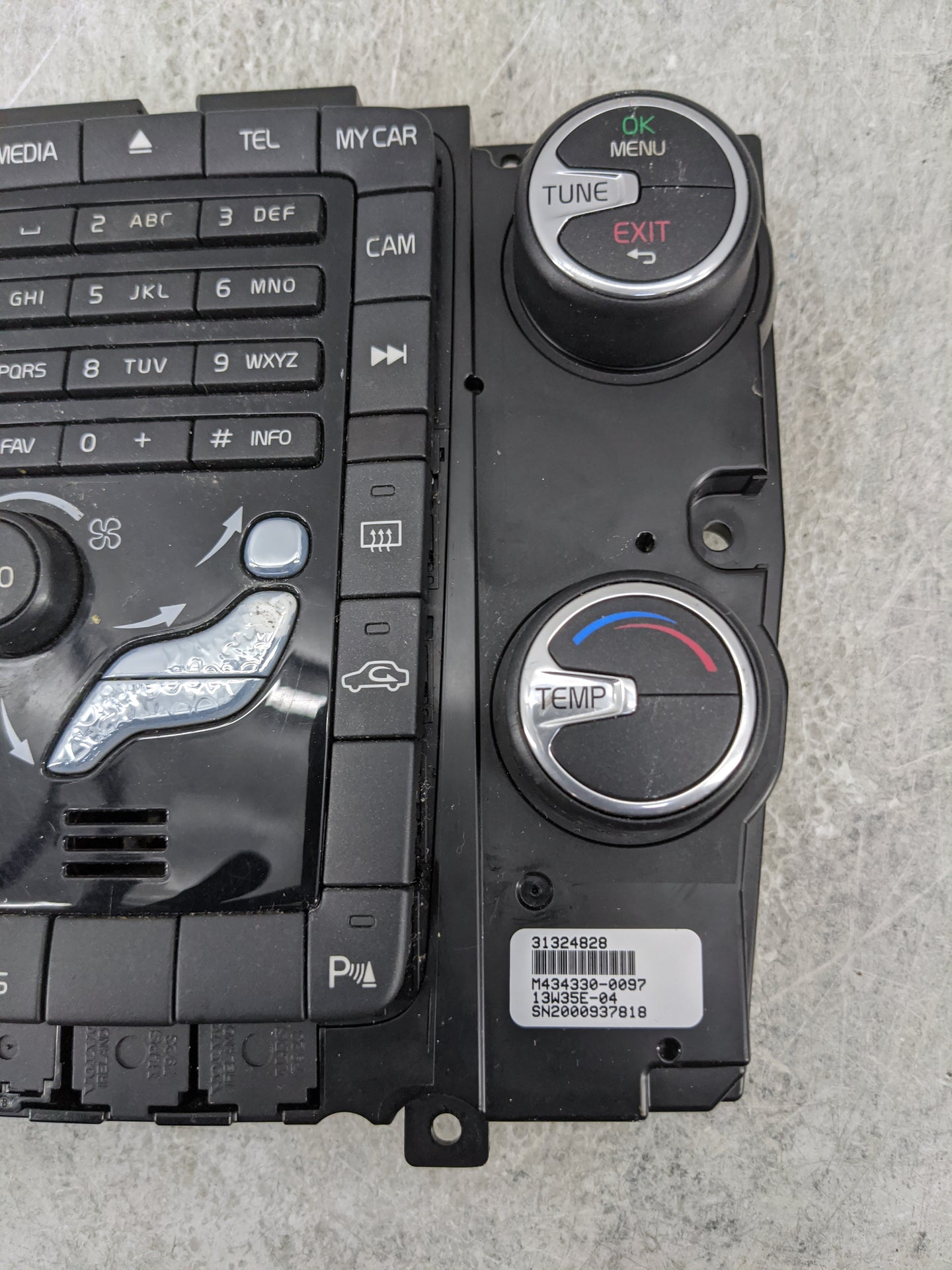 2014 Volvo S60 Climate Control Module Temperature AC/Heater Replacement P/N:31324828 M434330-0097 Fits OEM Used Auto Parts -