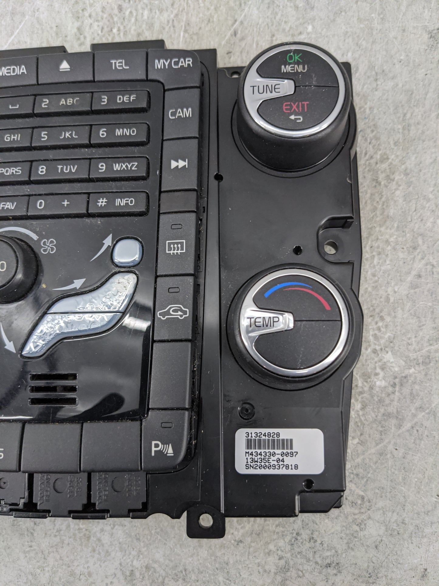 2014 Volvo S60 Climate Control Module Temperature AC/Heater Replacement P/N:31324828 M434330-0097 Fits OEM Used Auto Parts -