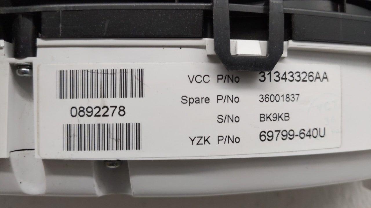 2014 Volvo Xc60 Instrument Cluster Speedometer Gauges P/N:31343326AA 31296371AB Fits Fits 2011 2012 2013 OEM Used Auto Parts