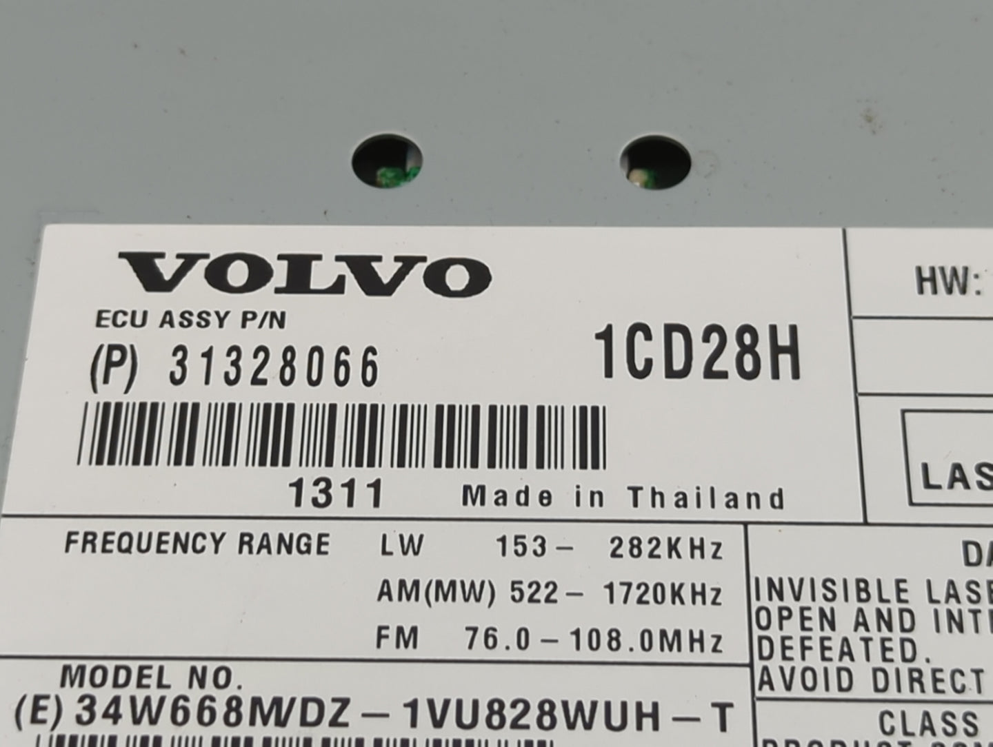 2009-2014 Volvo Xc90 Tuner Satellite Receiver - Oemusedautoparts1.com