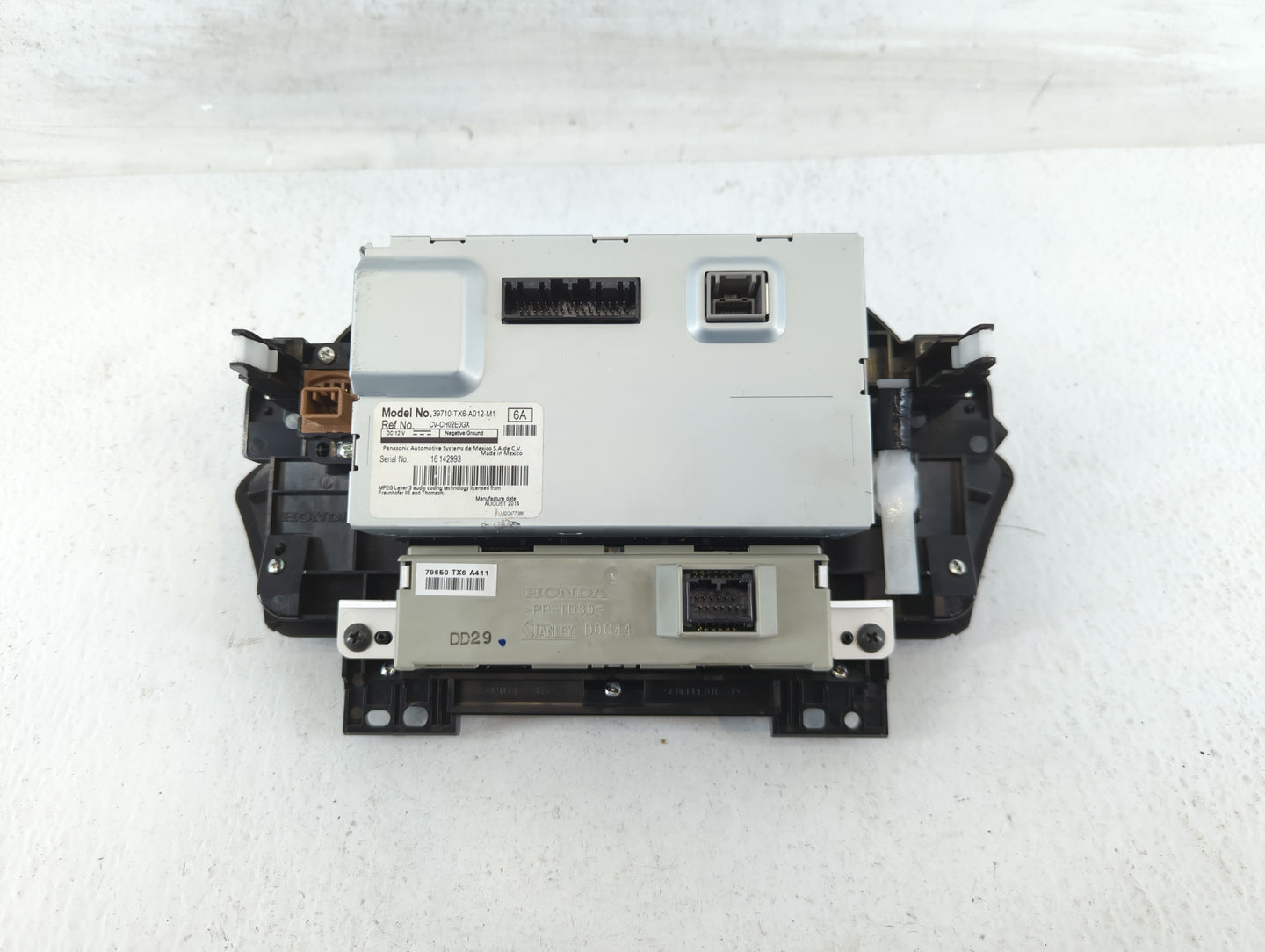 2013-2015 Acura Ilx Radio AM FM Cd Player Receiver Replacement P/N:39100-TX6-A012-M1 Fits Fits 2013 2014 2015 OEM Used Auto 