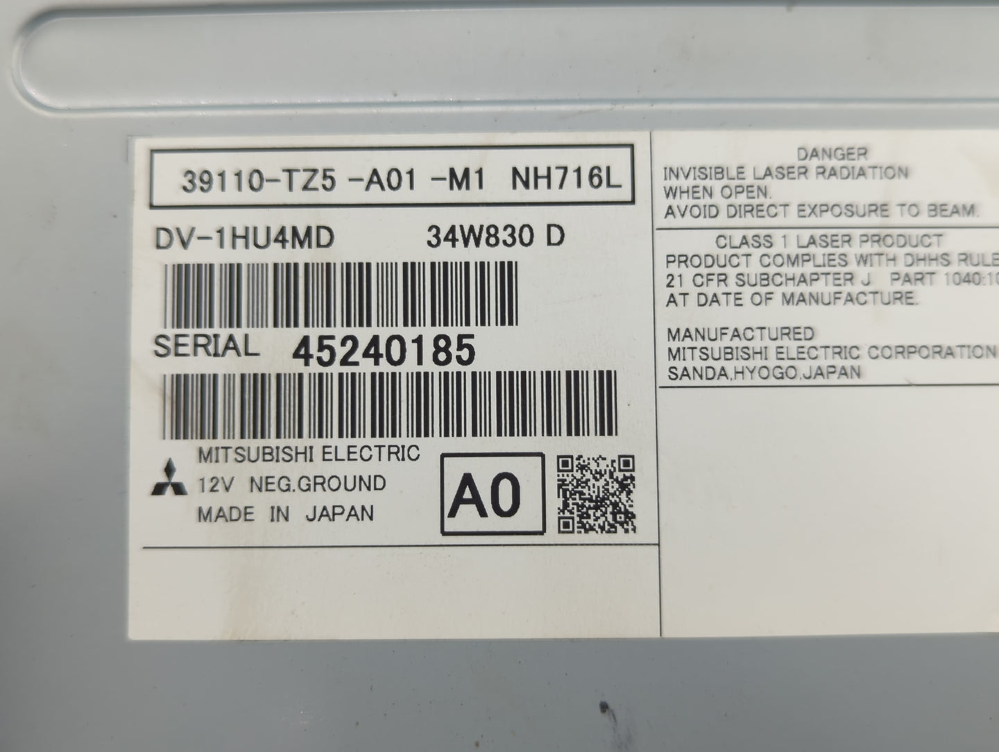 2014-2015 Acura Mdx Radio AM FM Cd Player Receiver Replacement P/N:39110-TZ5-A01-M1 Fits Fits 2014 2015 OEM Used Auto Parts 