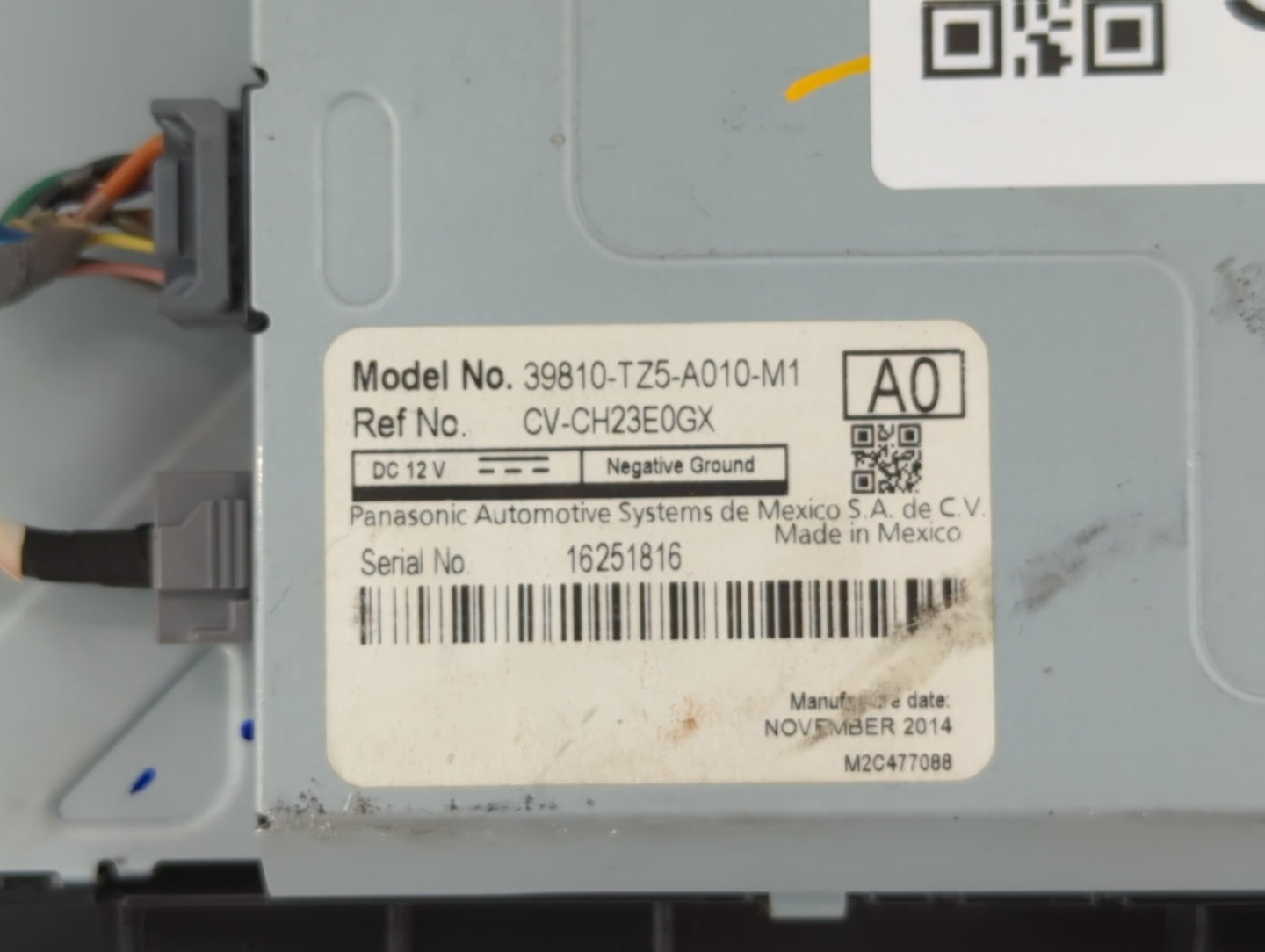 2015 Acura Mdx Radio AM FM Cd Player Receiver Replacement P/N:39810-TZ5-A010-M1 Fits OEM Used Auto Parts - Oemusedautoparts1