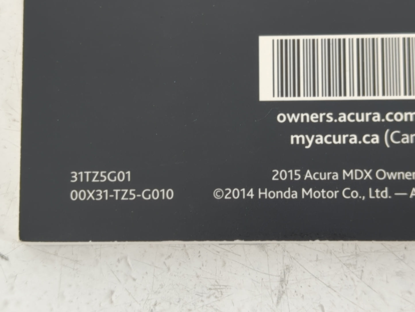 2015 Acura Mdx Owners Manual Book Guide P/N:00X31-TZ5-G010 31TZ5G01 OEM Used Auto Parts - Oemusedautoparts1.com