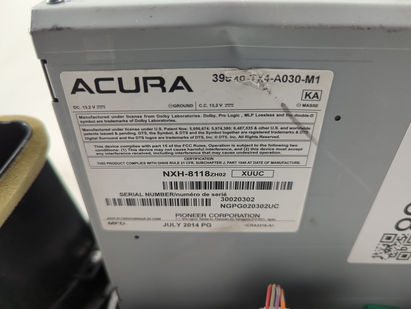 2013-2015 Acura Rdx Radio AM FM Cd Player Receiver Replacement Fits Fits 2013 2014 2015 OEM Used Auto Parts - Oemusedautopar