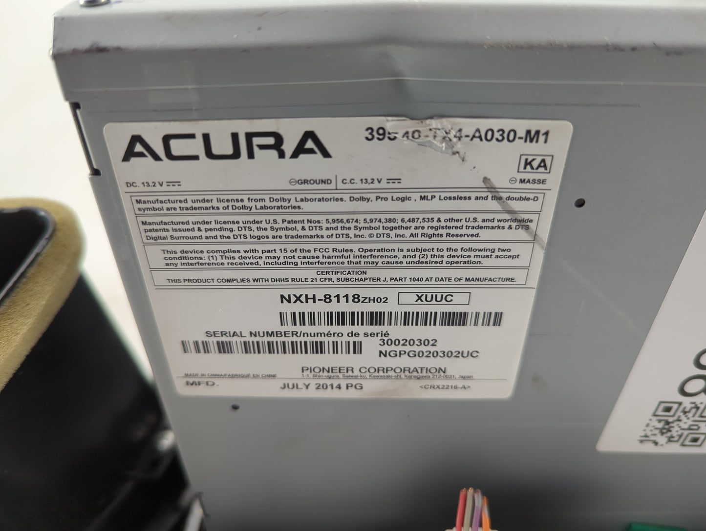 2013-2015 Acura Rdx Radio AM FM Cd Player Receiver Replacement Fits Fits 2013 2014 2015 OEM Used Auto Parts - Oemusedautopar