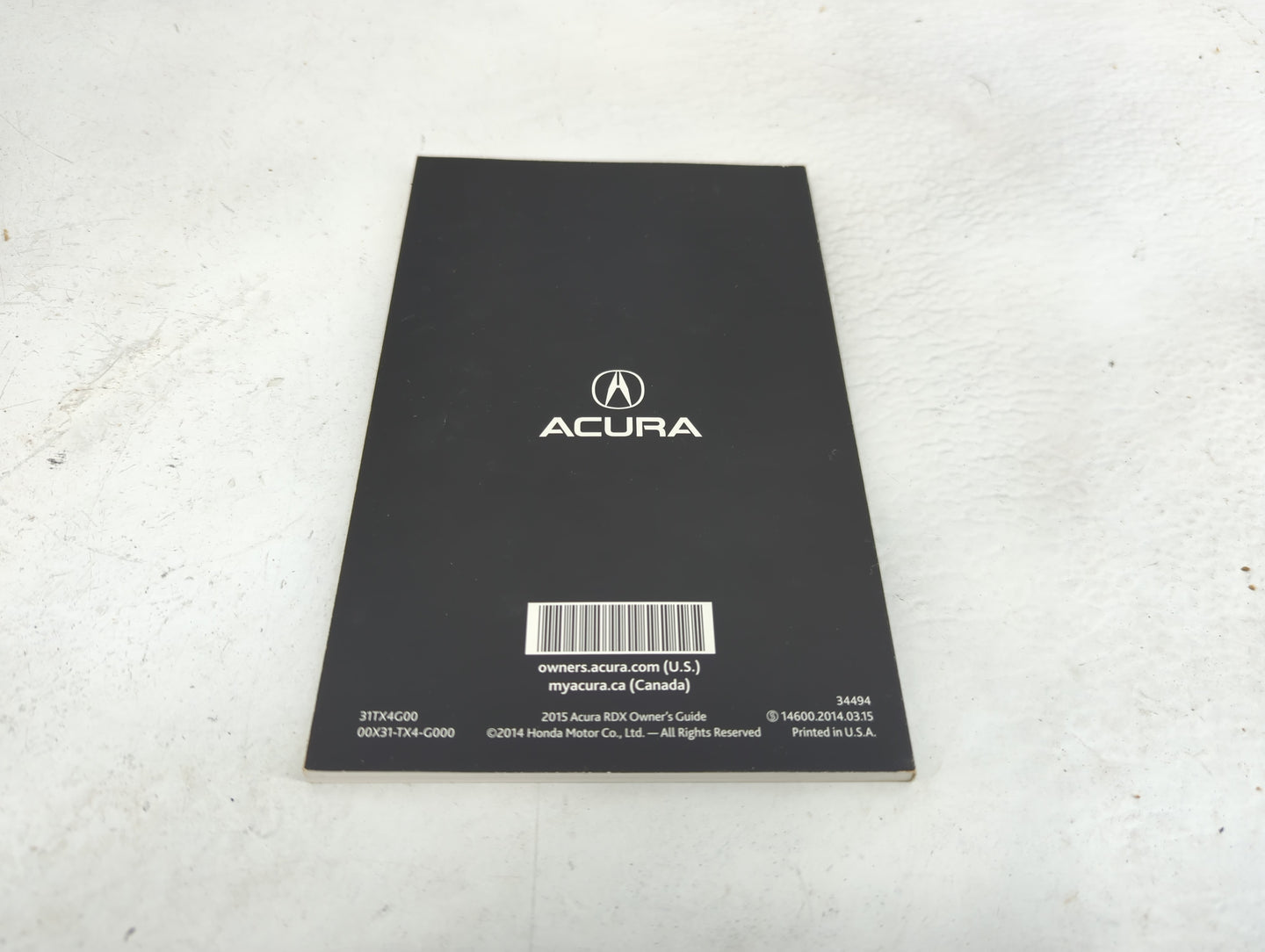 2015 Acura Rdx Owners Manual Book Guide P/N:31TX4G00 00X31-TX4-G000 OEM Used Auto Parts - Oemusedautoparts1.com