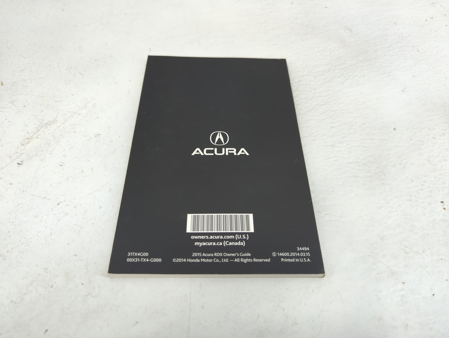 2015 Acura Rdx Owners Manual Book Guide P/N:31TX4G00 00X31-TX4-G000 OEM Used Auto Parts - Oemusedautoparts1.com