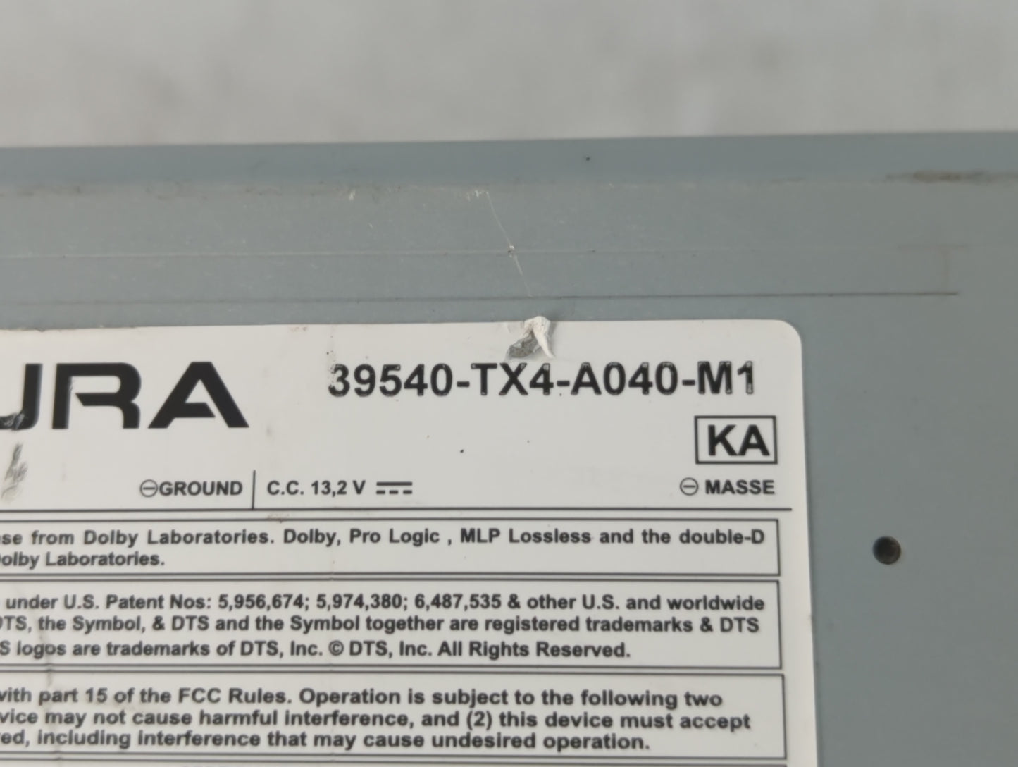 2013-2015 Acura Rdx Radio AM FM Cd Player Receiver Replacement P/N:39540-TX4-A040-M1 Fits Fits 2013 2014 2015 OEM Used Auto 