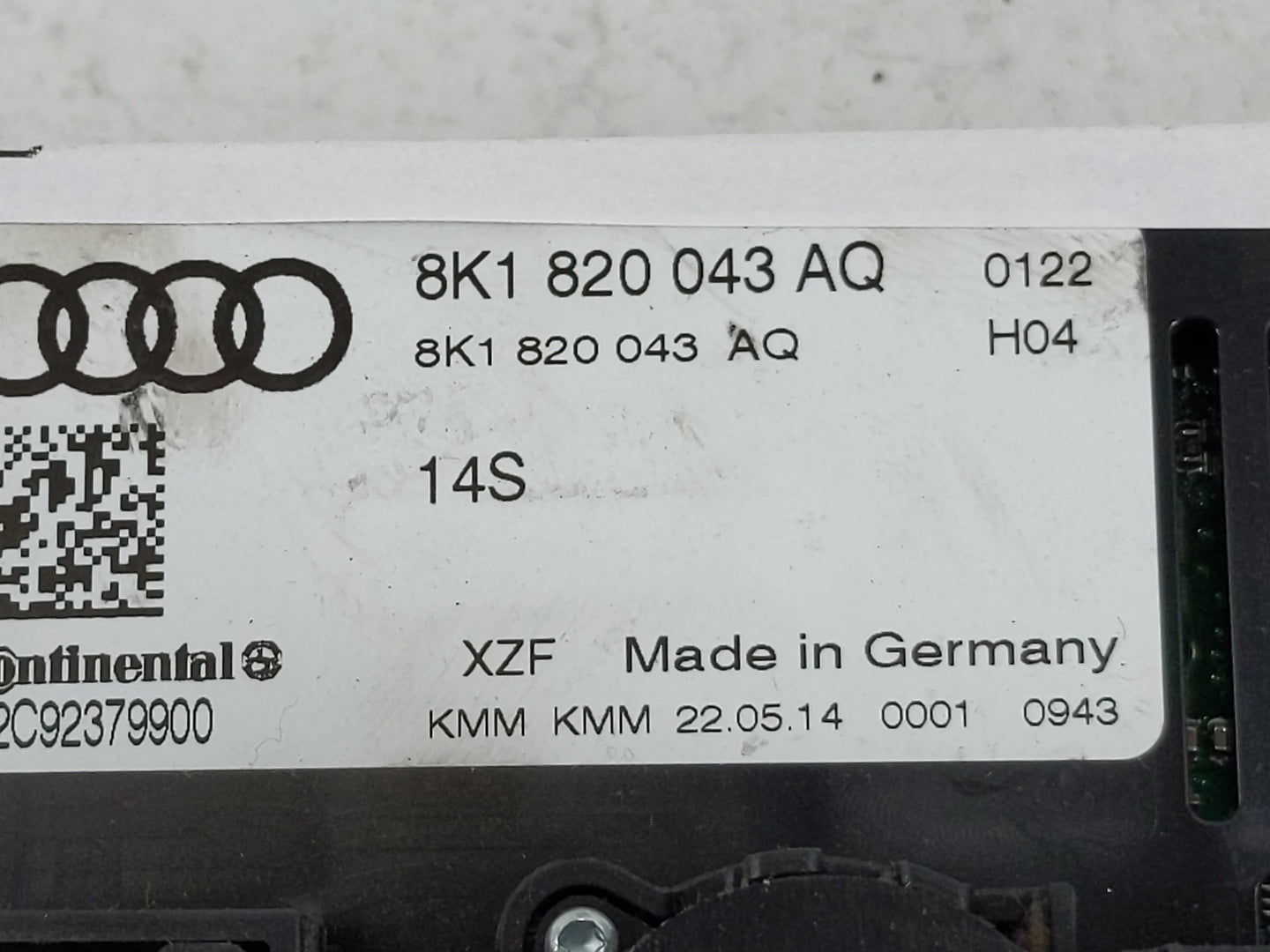 2015 Aftermarket Audiobahn Climate Control Module Temperature AC/Heater Replacement P/N:8K1 820 043 AQ Fits OEM Used Auto Pa
