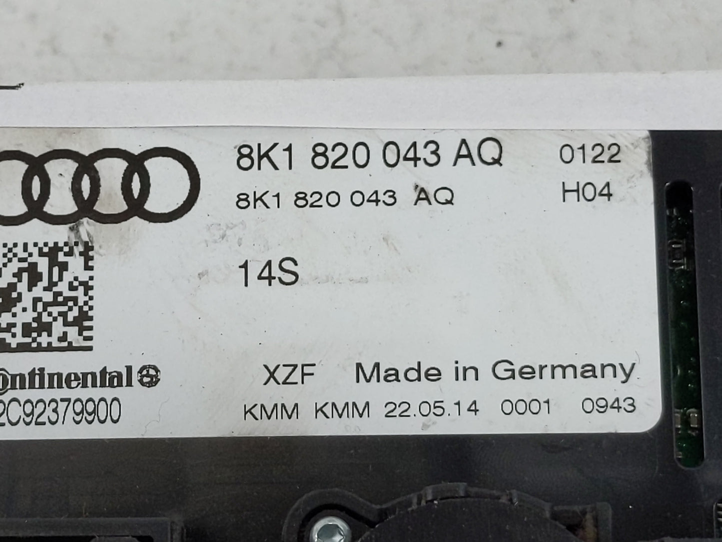 2015 Aftermarket Audiobahn Climate Control Module Temperature AC/Heater Replacement P/N:8K1 820 043 AQ Fits OEM Used Auto Pa