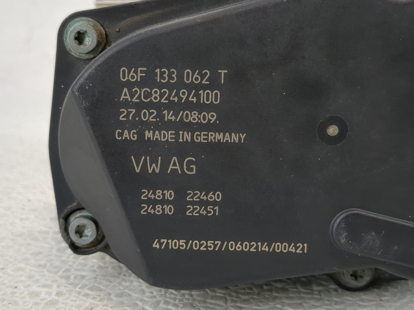 2006-2018 Audi A3 Throttle Body P/N:06F 133 062 T Fits OEM Used Auto Parts - Oemusedautoparts1.com