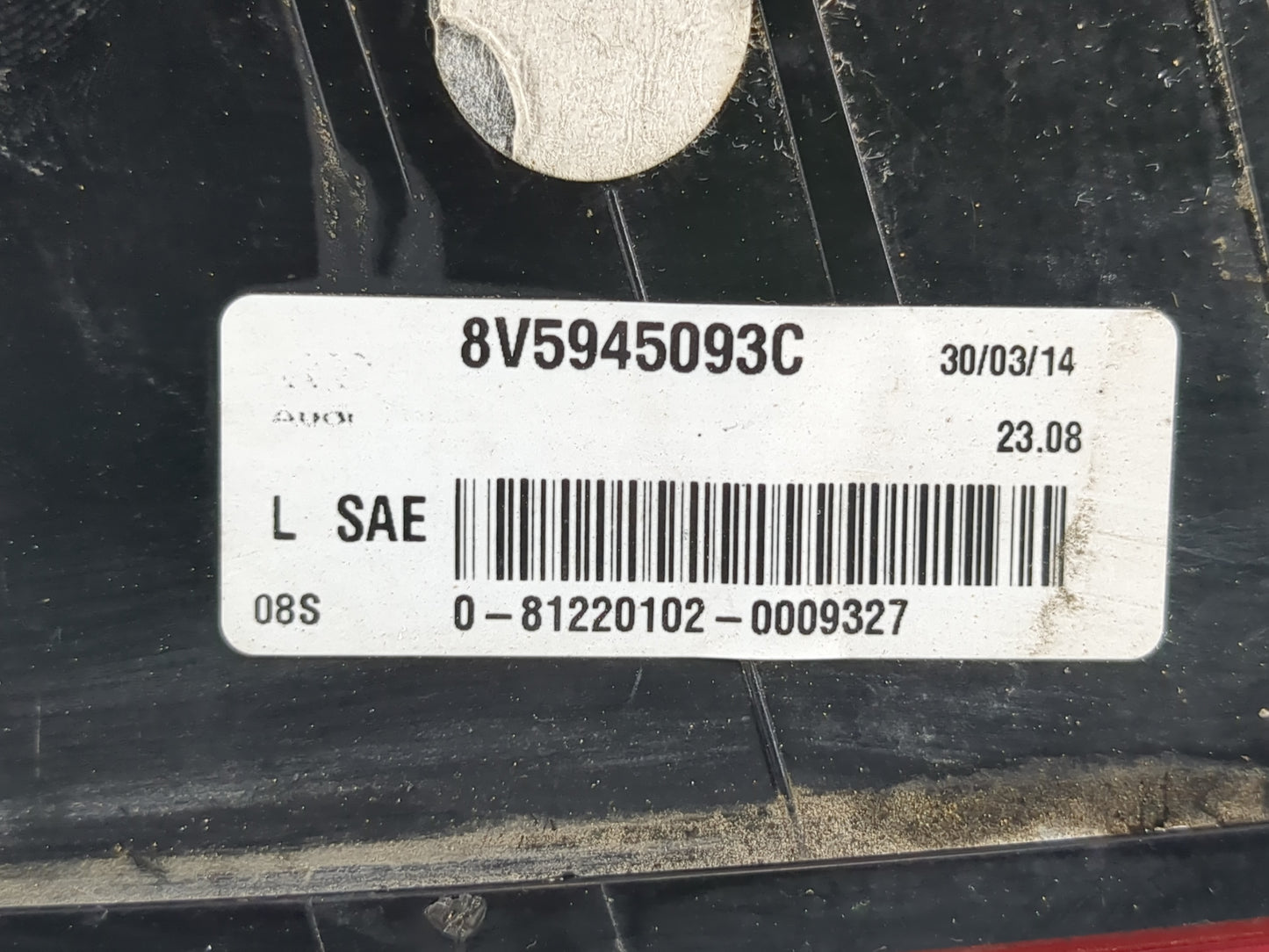 2015-2016 Audi A3 Tail Light Assembly Driver Left OEM Fits Fits 2015 2016 OEM Used Auto Parts - Oemusedautoparts1.com