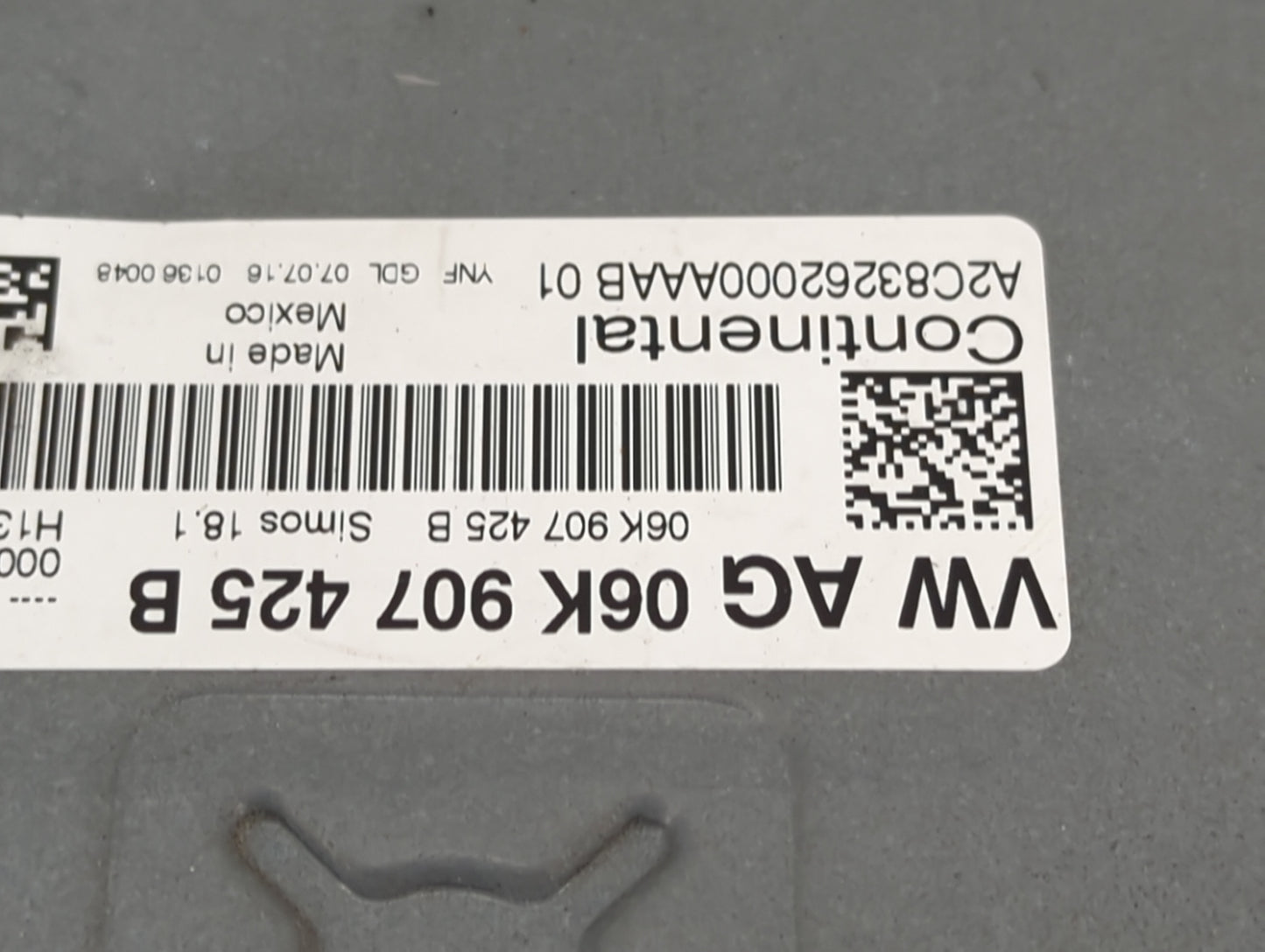 2015 Audi A3 PCM Engine Control Computer ECU ECM PCU OEM P/N:06K907425B A2C83262000AAAB01 Fits Fits 2016 2017 OEM Used Auto 