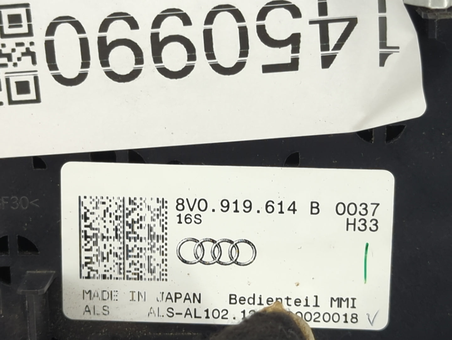 2015 Audi A3 Radio AM FM Cd Player Receiver Replacement P/N:8V0919614B Fits OEM Used Auto Parts - Oemusedautoparts1.com