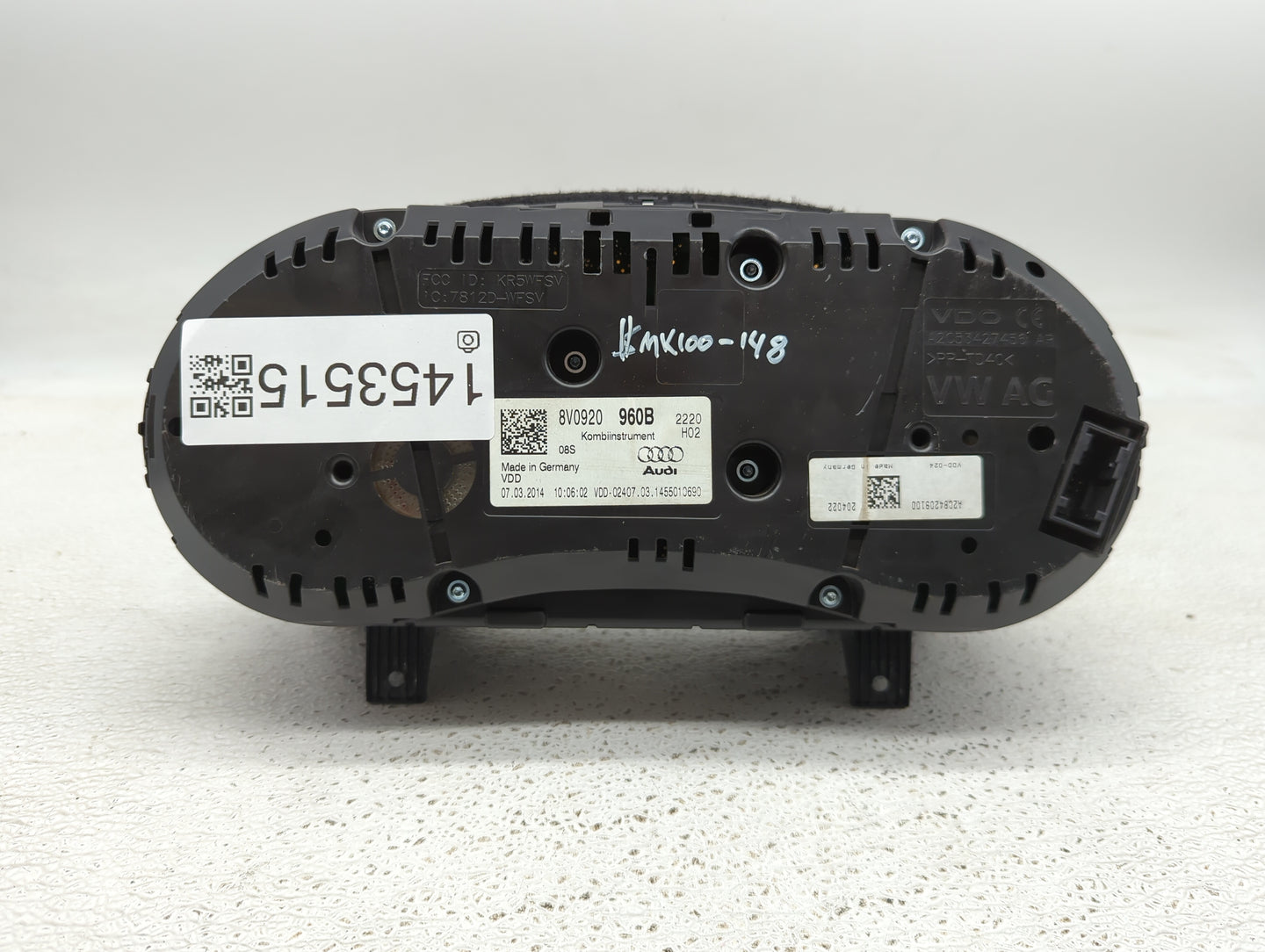 2015-2018 Audi A3 Instrument Cluster Speedometer Gauges P/N:8V0920960B KR5WFSV, 7812D-WFSV Fits Fits 2015 2016 2017 2018 OEM