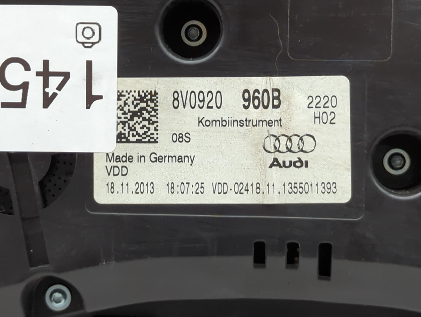 2015-2018 Audi A3 Instrument Cluster Speedometer Gauges P/N:8V0920960B Fits Fits 2015 2016 2017 2018 OEM Used Auto Parts - O