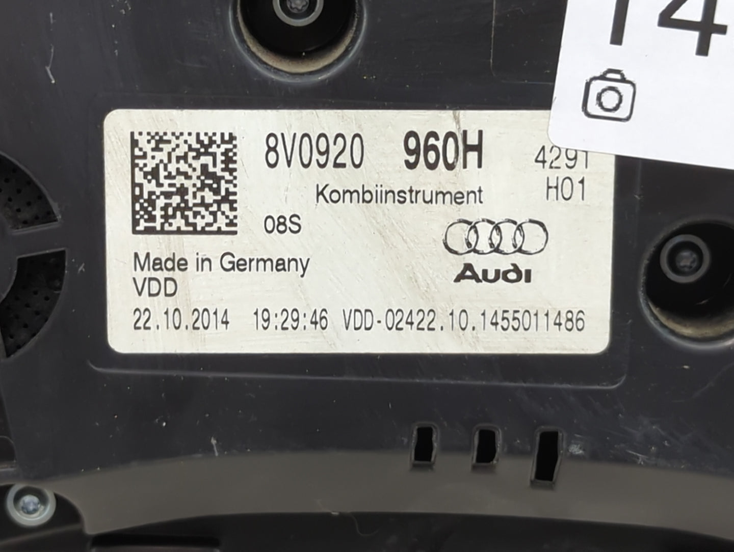 2015-2018 Audi A3 Instrument Cluster Speedometer Gauges P/N:8V0920960H Miles: Fits Fits 2015 2016 2017 2018 OEM Used Auto Pa