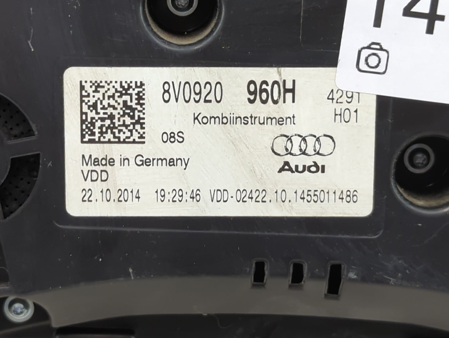 2015-2018 Audi A3 Instrument Cluster Speedometer Gauges P/N:8V0920960H Miles: Fits Fits 2015 2016 2017 2018 OEM Used Auto Pa