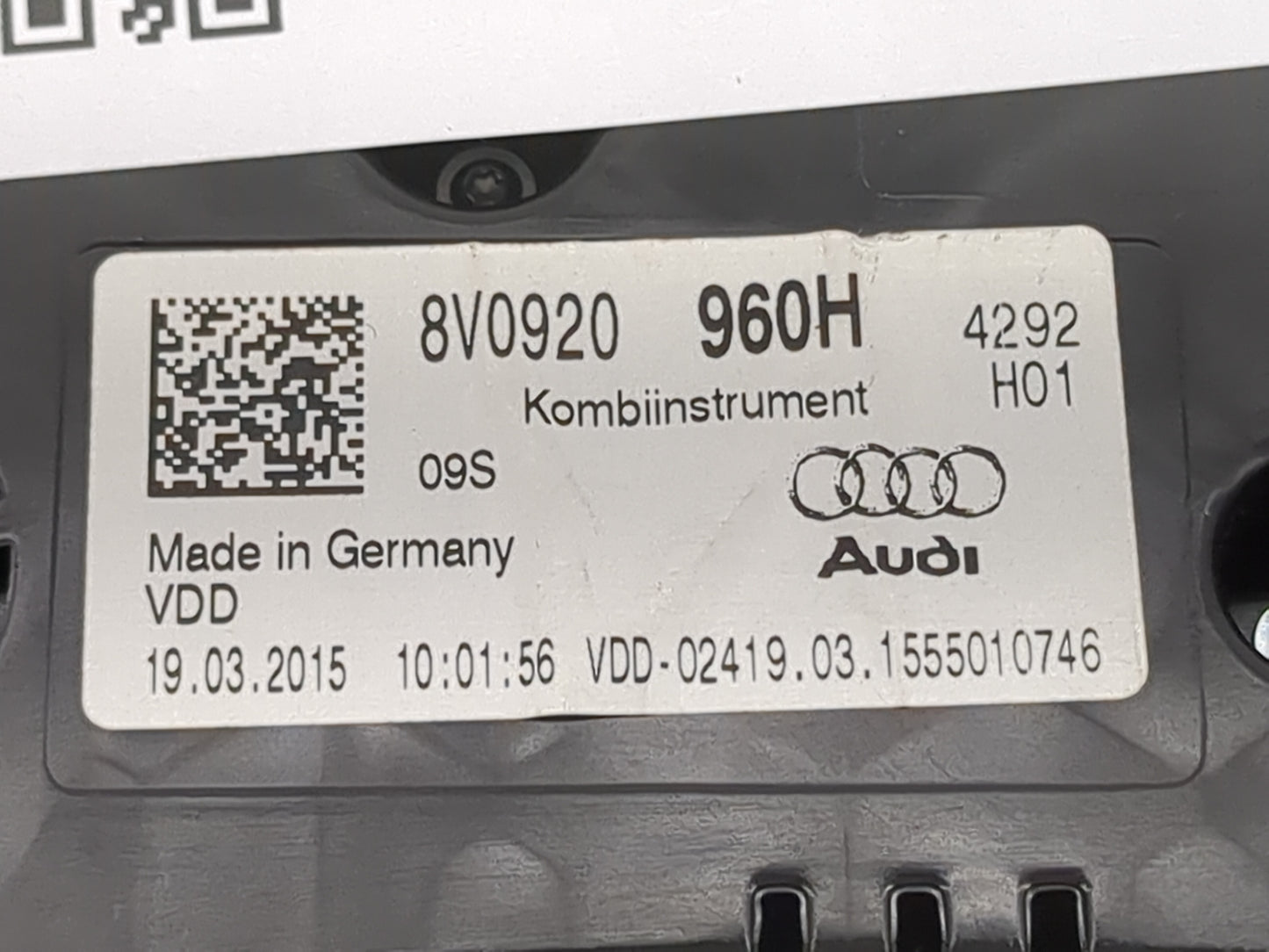 2015-2018 Audi A3 Instrument Cluster Speedometer Gauges Miles: Fits Fits 2015 2016 2017 2018 OEM Used Auto Parts - Oemusedau
