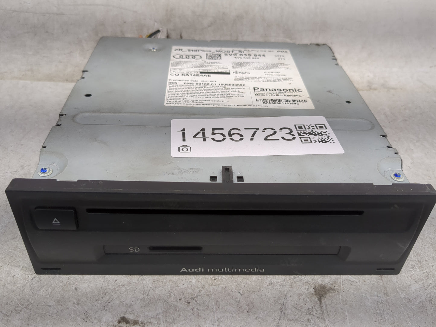 2015-2018 Audi A3 Radio AM FM Cd Player Receiver Replacement P/N:8V0035844 CQ-SA14E4AE, WUQ-MIB1 Fits Fits 2015 2016 2017 20