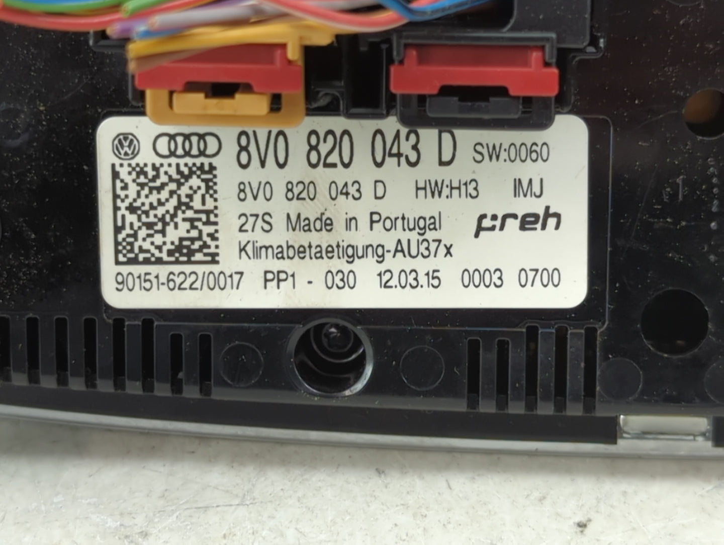 2015-2018 Audi A3 Climate Control Module Temperature AC/Heater Replacement P/N:8V0820043D Fits Fits 2015 2016 2017 2018 OEM 
