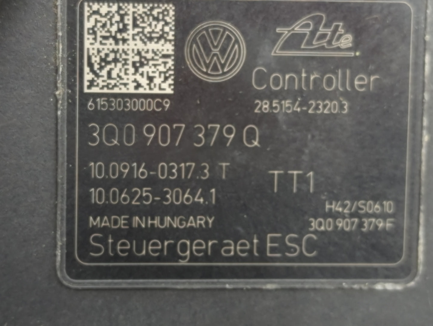 2015-2016 Audi A3 ABS Pump Control Module Replacement P/N:3Q0907379Q 3Q0907379F, 28.5154-2320.3 Fits Fits 2015 2016 OEM Used