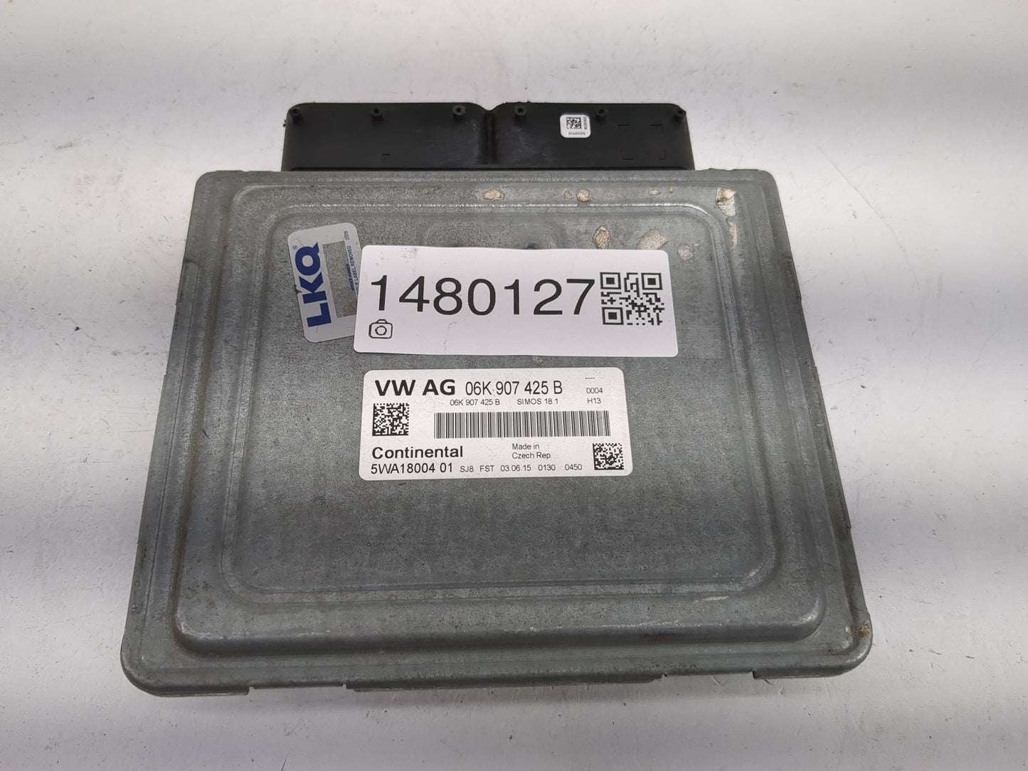 2015 Audi A3 PCM Engine Control Computer ECU ECM PCU OEM P/N:06K907425B 5WA1800401, SIMOS18.1 Fits OEM Used Auto Parts - Oem