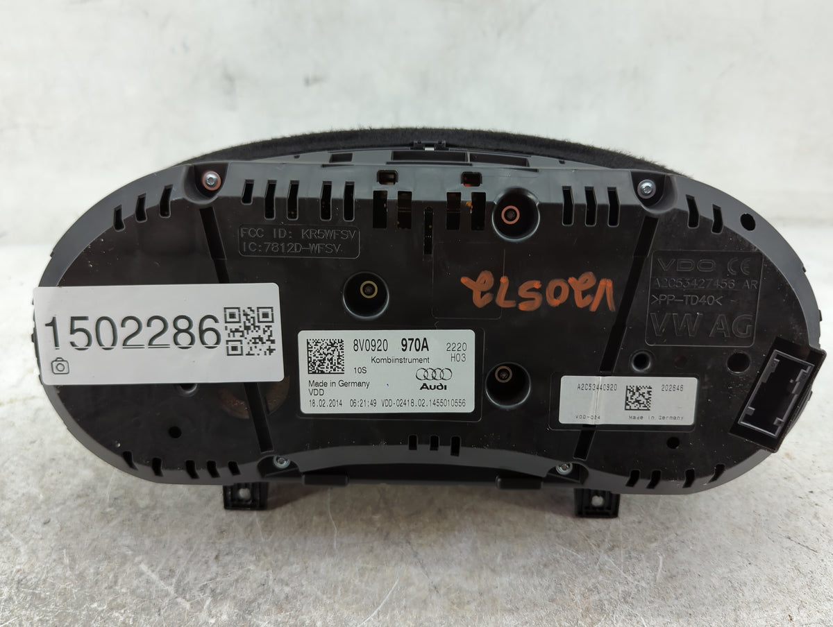 2015-2018 Audi A3 Instrument Cluster Speedometer Gauges P/N:8V0920970A KR5WFSV, 7812D-WFSV Miles: Fits Fits 2015 2016 2017 2