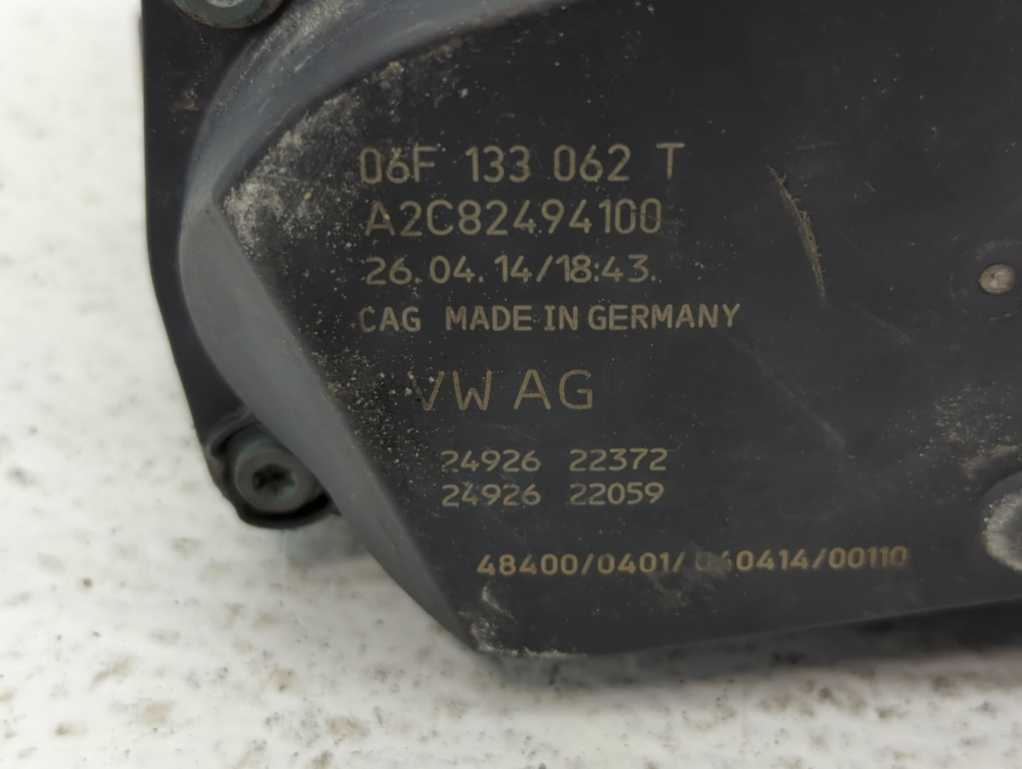 2006-2018 Audi A3 Throttle Body P/N:06F 133 062 T 06F 133 062 Q Fits OEM Used Auto Parts - Oemusedautoparts1.com