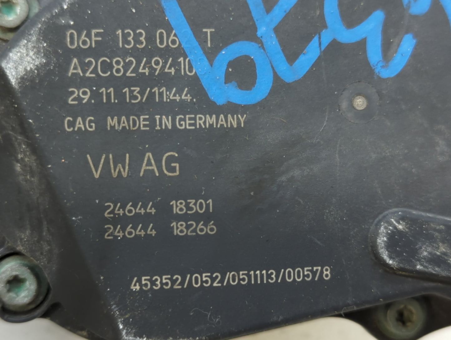 2006-2018 Audi A3 Throttle Body P/N:06F 133 062 Q 06F 133 062 T Fits OEM Used Auto Parts - Oemusedautoparts1.com