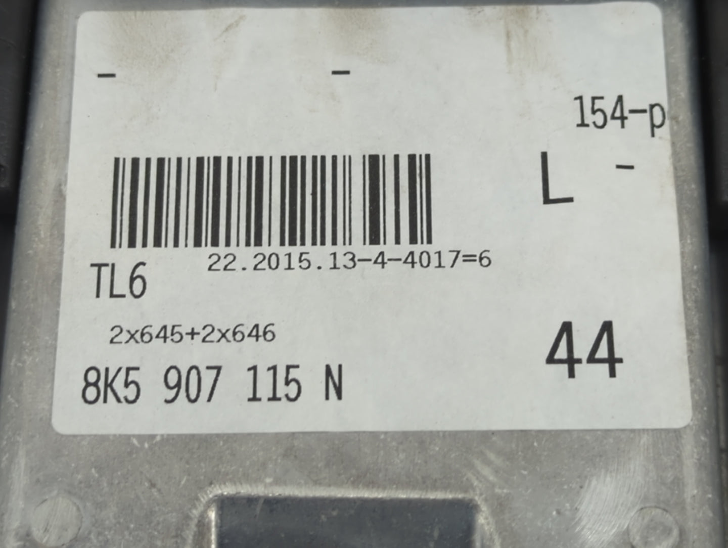 2015 Audi A4 PCM Engine Control Computer ECU ECM PCU OEM P/N:8K5907115N Fits OEM Used Auto Parts - Oemusedautoparts1.com