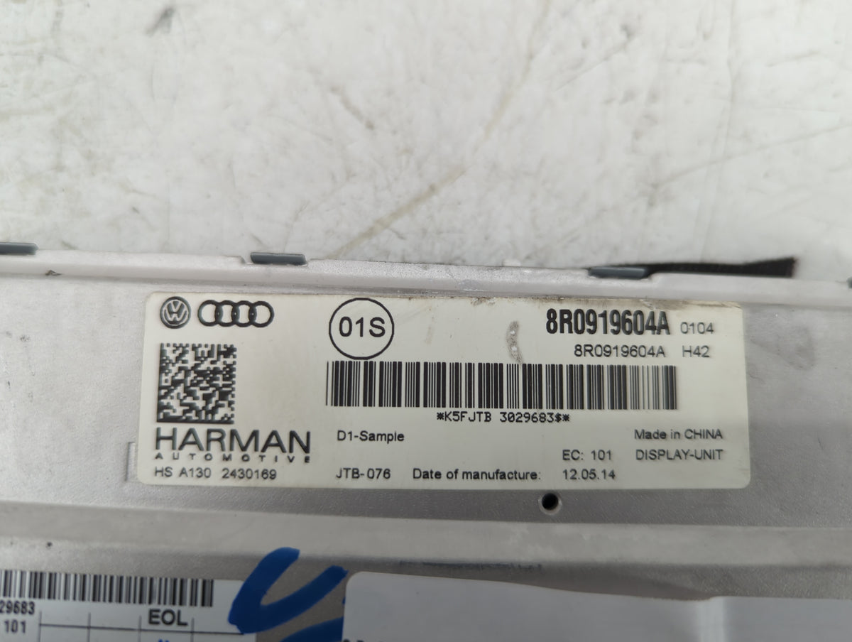 2009-2016 Audi A4 Information Radio Display Screen 1393537 - Oemusedautoparts1.com