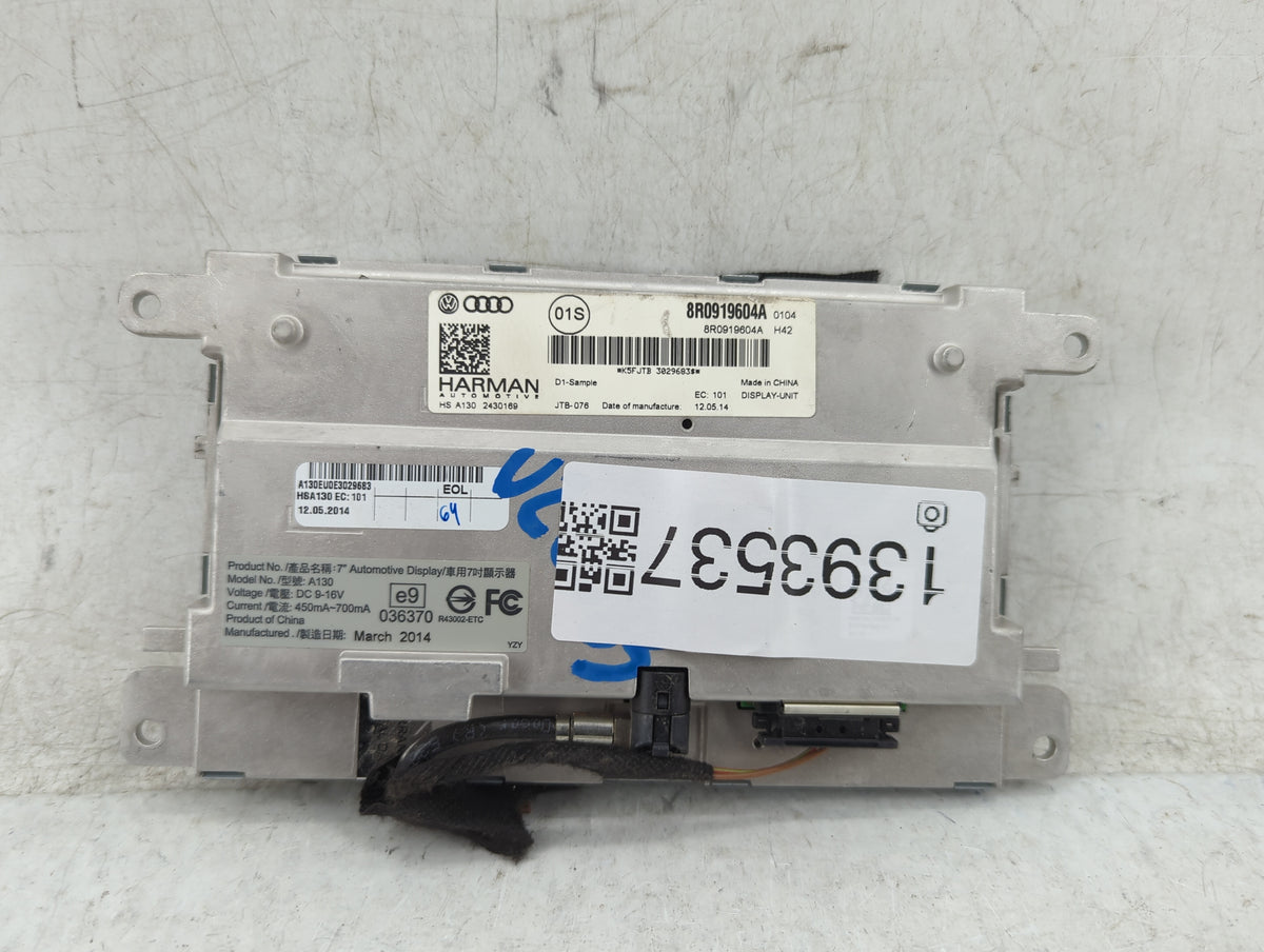 2009-2016 Audi A4 Information Radio Display Screen 1393537 - Oemusedautoparts1.com