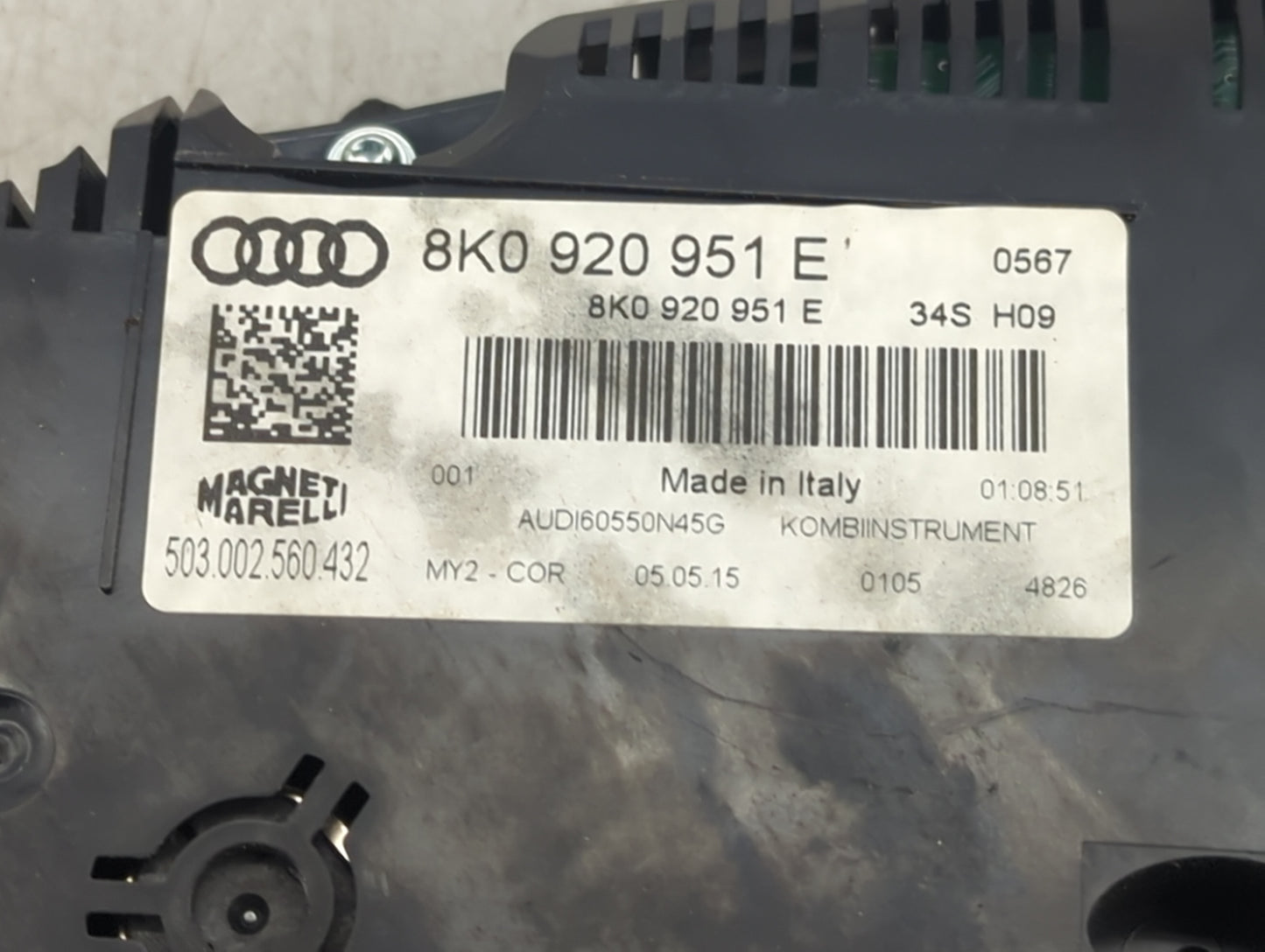 2013-2016 Audi A4 Instrument Cluster Speedometer Gauges P/N:8K0920951E 503.002.560.432 Fits Fits 2013 2014 2015 2016 OEM Use
