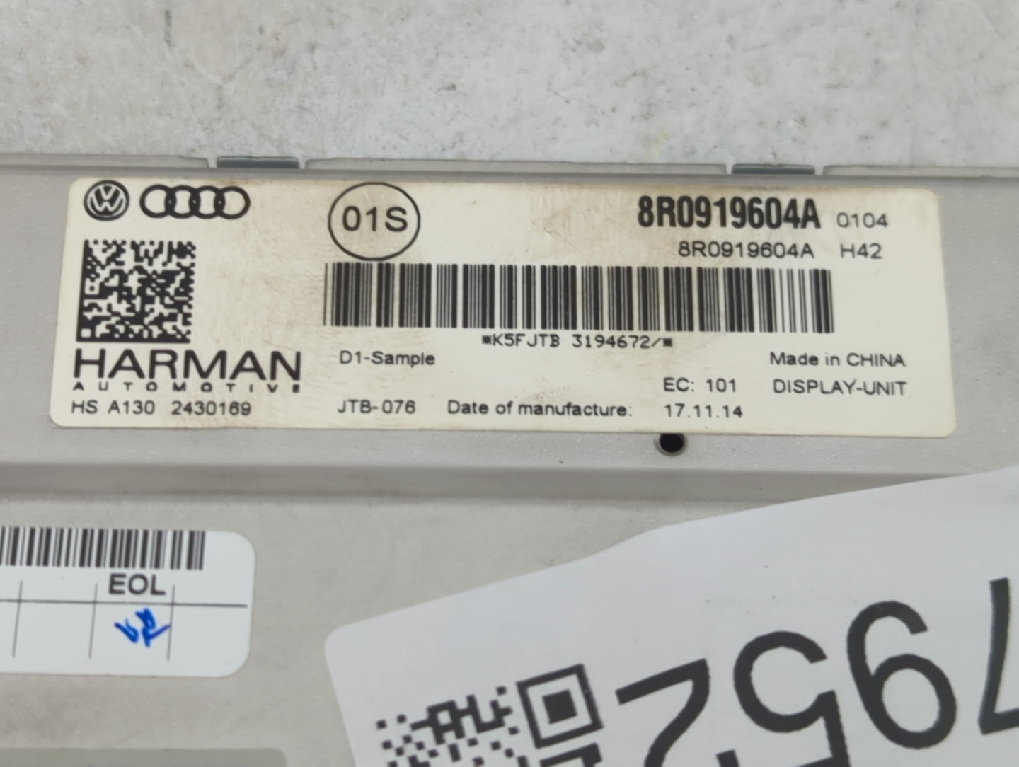 2009-2016 Audi A4 Information Display Screen - Oemusedautoparts1.com