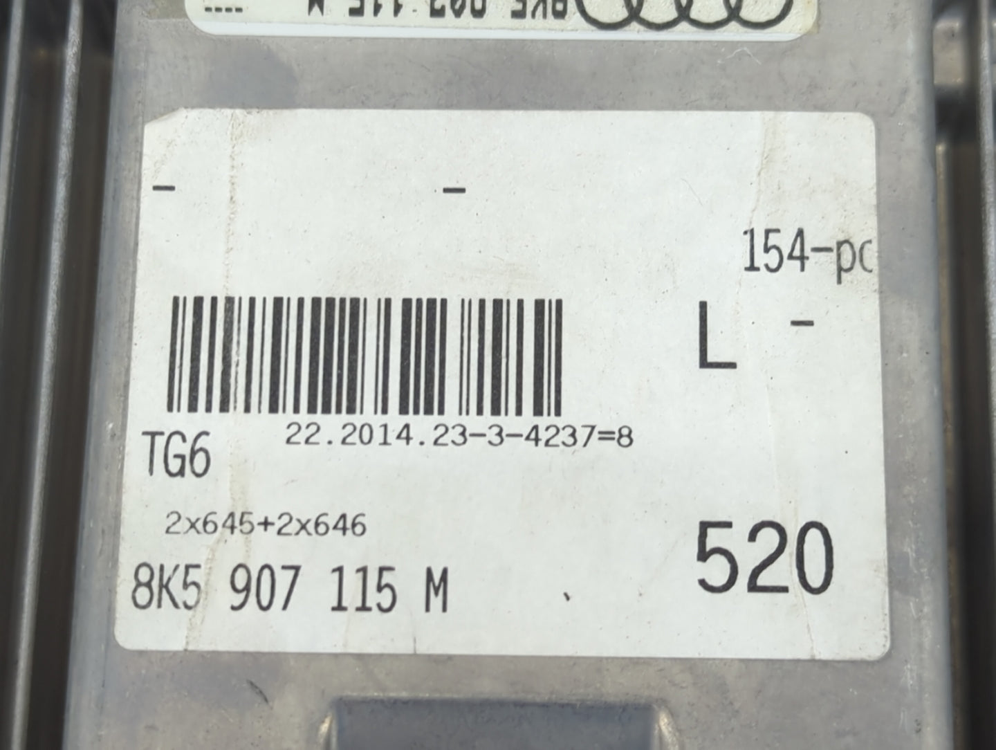 2014-2015 Audi A4 PCM Engine Control Computer ECU ECM PCU OEM P/N:0 261 S09 829 8K5 907 115 M Fits Fits 2014 2015 OEM Used A
