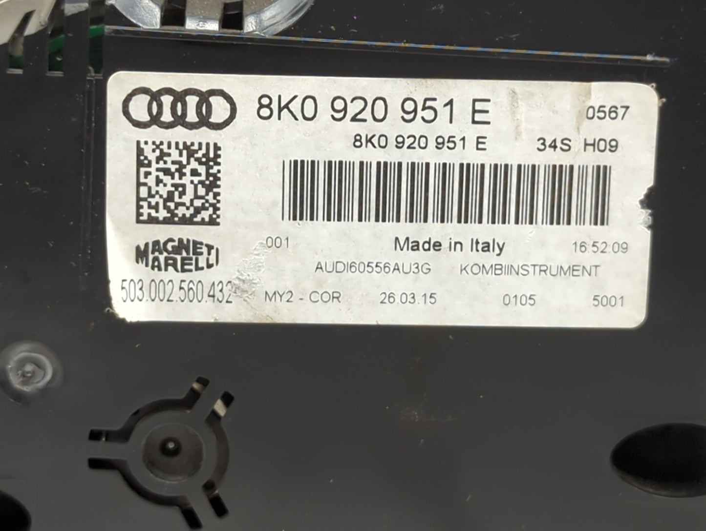 2013-2016 Audi A4 Instrument Cluster Speedometer Gauges P/N:8K0920951E 503.002.560.432 Miles:103K Fits Fits 2013 2014 2015 2