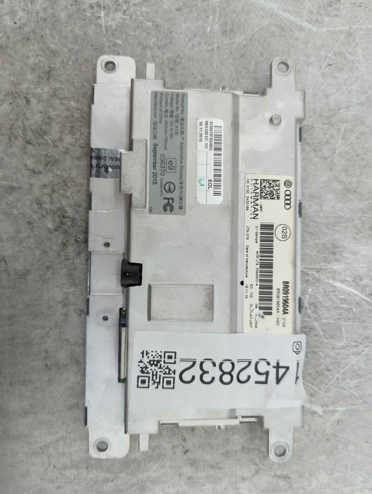 2013-2016 Audi A4 Information Radio Display Screen 1452832 - Oemusedautoparts1.com