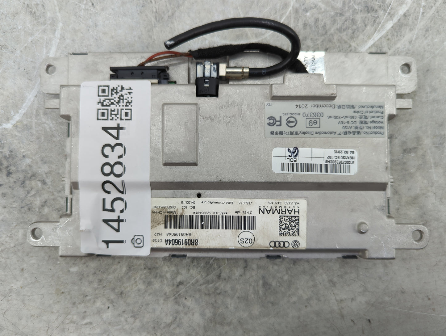 2013-2016 Audi A4 Information Display Screen 1452834 - Oemusedautoparts1.com
