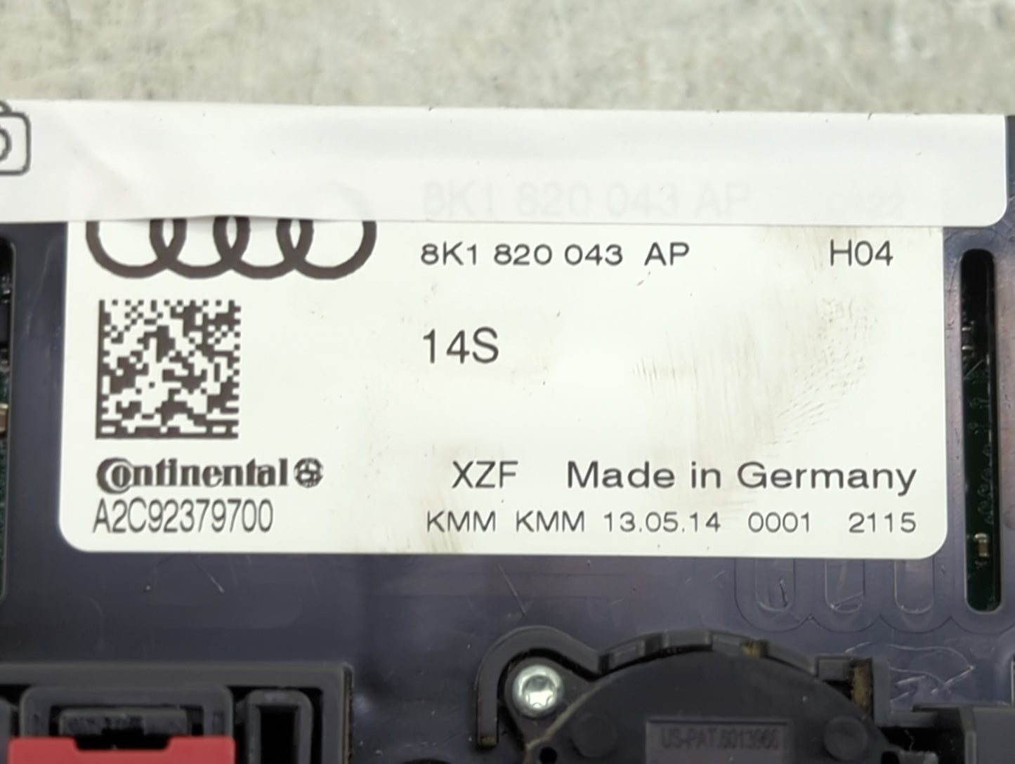 2013-2016 Audi A4 Climate Control Module Temperature AC/Heater Replacement P/N:8K1820043AP A2C92379700 Fits OEM Used Auto Pa