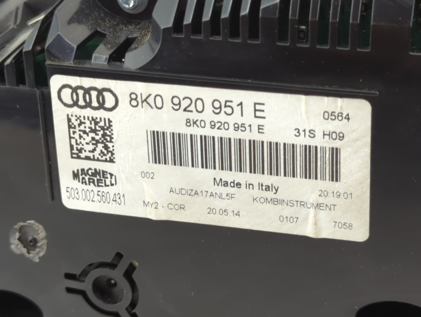 2013-2016 Audi A4 Instrument Cluster Speedometer Gauges P/N:8K0920951E 503002560431 Miles:117K Fits Fits 2013 2014 2015 2016