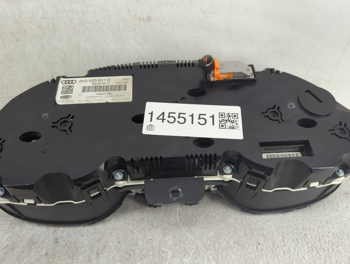 2015 Audi A4 Instrument Cluster Speedometer Gauges P/N:8K0920951E 503002560432, AUDI60566MA3G Miles:120K Fits OEM Used Auto 