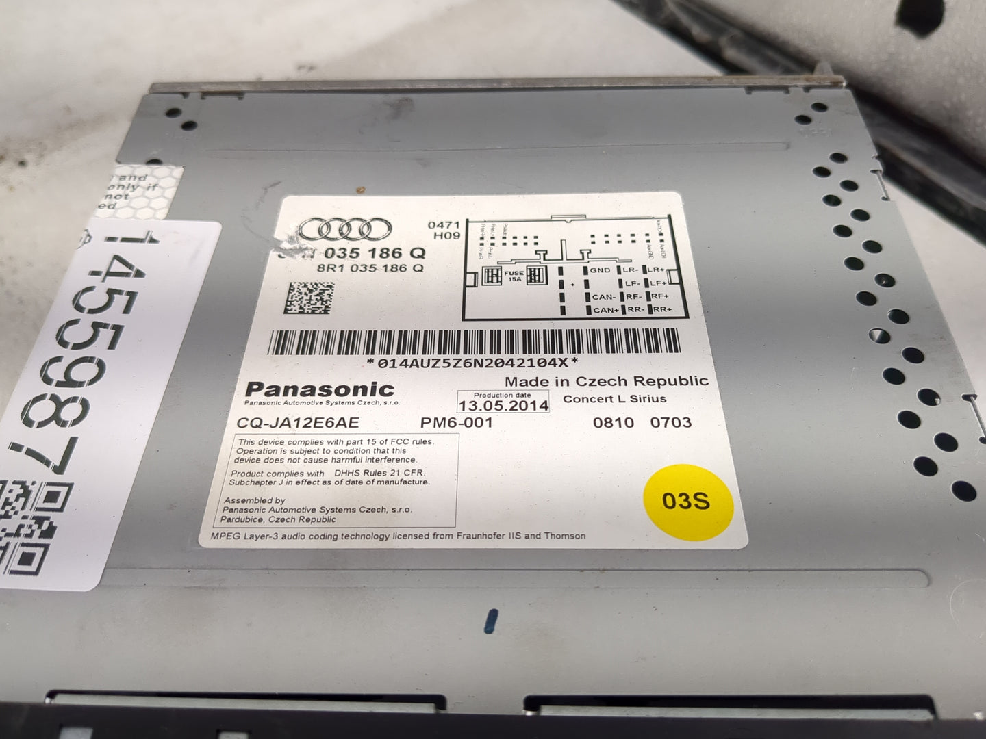 2013-2016 Audi A4 Radio AM FM Cd Player Receiver Replacement P/N:8R1035186Q CQ-JA12E6AE Fits Fits 2013 2014 2015 2016 OEM Us