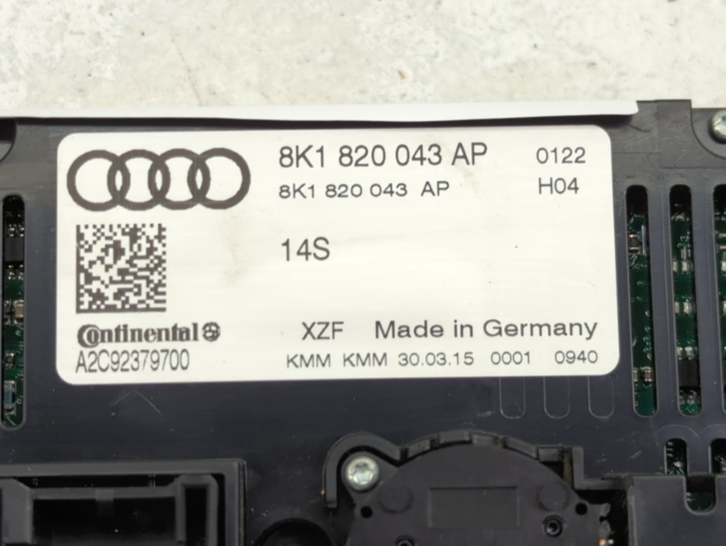 2013-2016 Audi A4 Climate Control Module Temperature AC/Heater Replacement P/N:8K1 820 043 AP Fits Fits 2013 2014 2015 2016 
