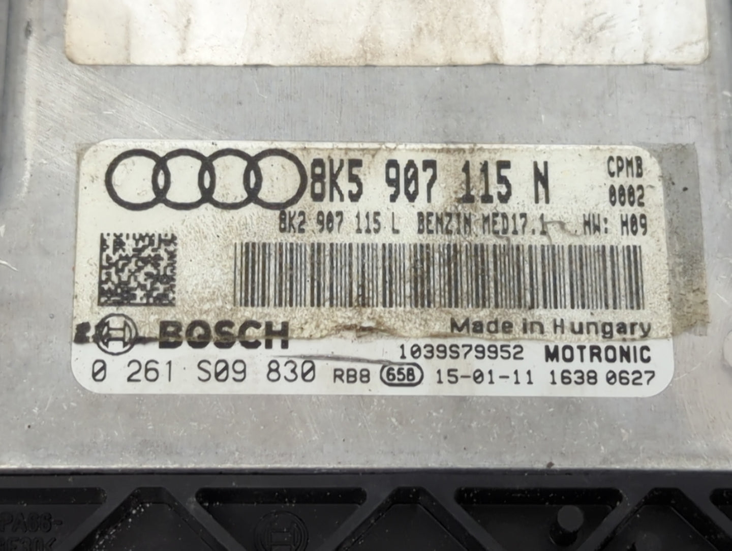 2015 Audi A4 PCM Engine Control Computer ECU ECM PCU OEM P/N:8K5907115N 8K2907115L, 0261S09830 Fits OEM Used Auto Parts - Oe