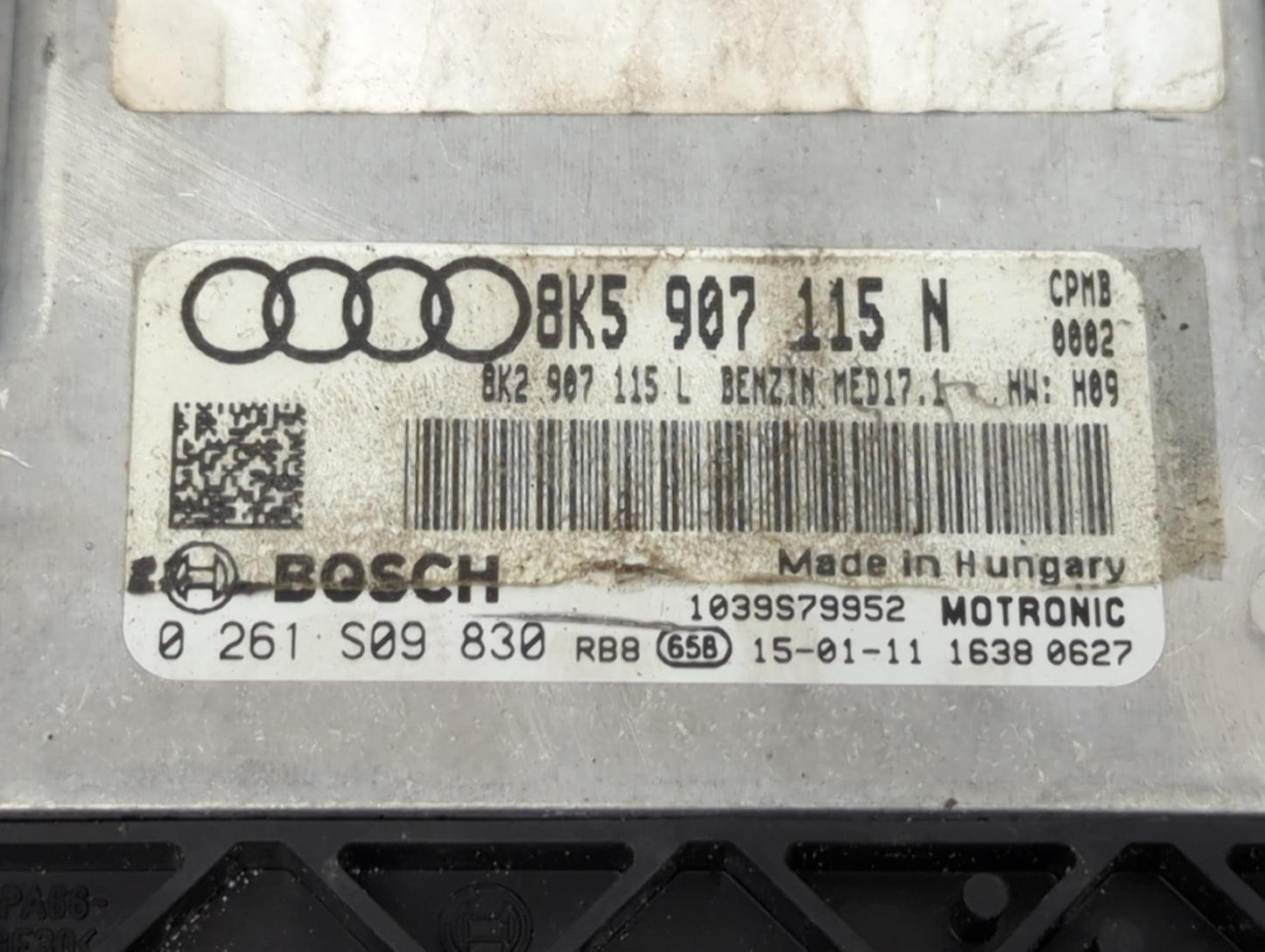 2015 Audi A4 PCM Engine Control Computer ECU ECM PCU OEM P/N:8K5907115N 8K2907115L, 0261S09830 Fits OEM Used Auto Parts - Oe